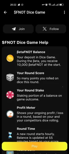 $FNOT Dice Game