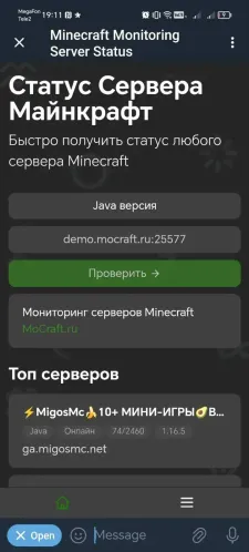 Minecraft Monitoring Server Status