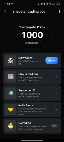 snapster trading bot